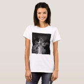 Moonlit GraveYard Gothic Cross met Krogen T-shirt (Voorkant volledig)
