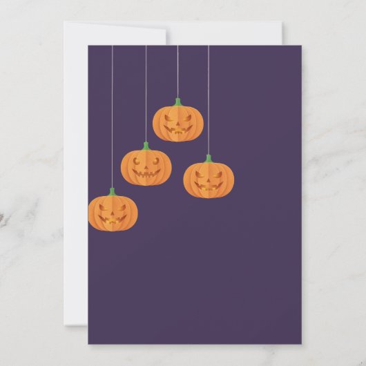 Moonlit Graveyard Halloween Invitation Kaart (Achterkant)