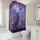 Moonlit Graveyard Scene Douchegordijn (In situ)