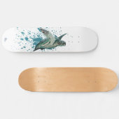 "Moonlit" Green Zee Turtle ~ Amber Marine Skateboard (Horizontaal)
