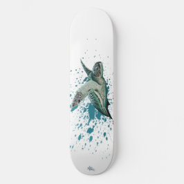 "Moonlit" Green Zee Turtle ~ Amber Marine Skateboard