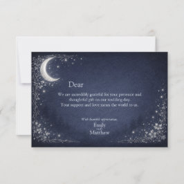 Moonlit Grove Celestial Woodland Wedding Bedankkaart