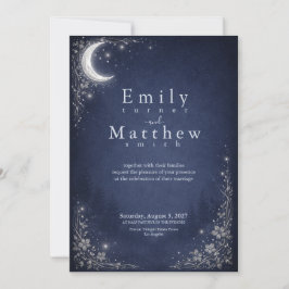 Moonlit Grove Celestial Woodland Wedding Kaart