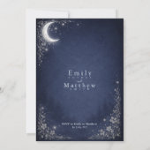 Moonlit Grove Celestial Woodland Wedding Kaart (Achterkant)