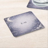 Moonlit Grove Celestial Woodland Wedding Kartonnen Onderzetters (Schuin)