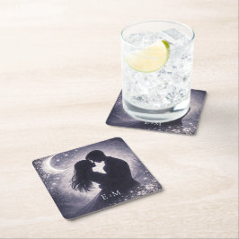 Moonlit Grove Celestial Woodland Wedding Kartonnen Onderzetters