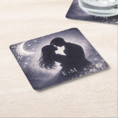 Moonlit Grove Celestial Woodland Wedding Kartonnen Onderzetters (Schuin)