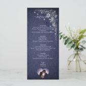 Moonlit Grove Celestial Woodland Wedding Party Menu (Staand voorkant)