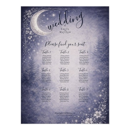 Moonlit Grove Celestial Woodland Wedding Perfect Poster (Voorkant)