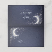 Moonlit Grove Celestial Woodland Wedding Plaatskaartje (Buitenkant ongevouwen)