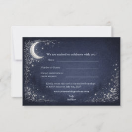 Moonlit Grove Celestial Woodland Wedding RSVP Card Bedankkaart