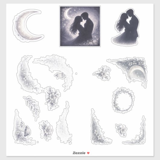 Moonlit Grove Celestial Woodland Wedding Sticker (Vel)