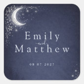 Moonlit Grove Celestial Woodland Wedding  Vierkante Sticker (Voorkant)