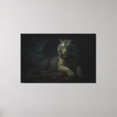 Moonlit Guardian White Tiger – Fantasy Art Canvas Afdruk (Voorkant)