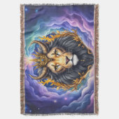 Moonlit Guardians – Cosmic lion. Deken (Voorkant Verticaal)