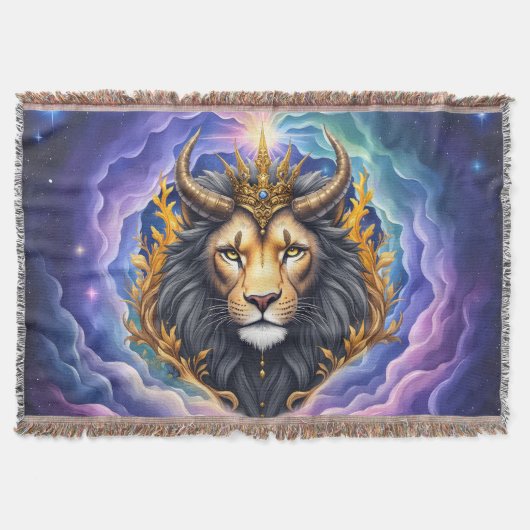 Moonlit Guardians – Cosmic lion. Deken (Voorkant)