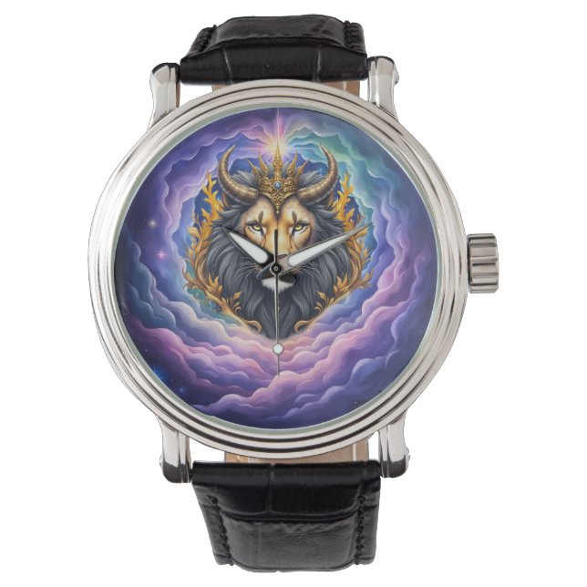 Moonlit Guardians – Cosmic lion. Horloge (Voorkant)