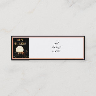 Moonlit Halloween Cat Mini Visitekaartje