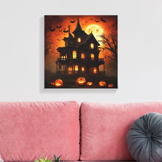 Moonlit Halloween spoken Canvas Afdruk (Insitu (Woonkamer))