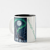 "Moonlit Harmony - Wolf Pack Collectie"seMug Tweekleurige Koffiemok (Voorkant links)