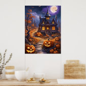 Moonlit Haunt: een Halloween-fantasie Poster (Keuken)