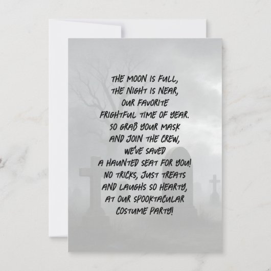 Moonlit Haunted Castle Halloween Party Kaart (Achterkant)
