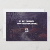 Moonlit Haunted House Happy Halloween Feestdagenkaart (Achterkant)