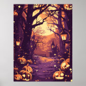 Moonlit Haunted House Pathway Poster (Voorkant)