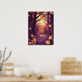 Moonlit Haunted House Pathway Poster (Keuken)