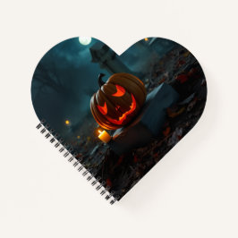 Moonlit Haunted Pumpkin Cemetery Notebook Notitieboek