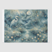Moonlit Heron – Dreamy Nature Scene Decoupage Tissuepapier (Voorkant)