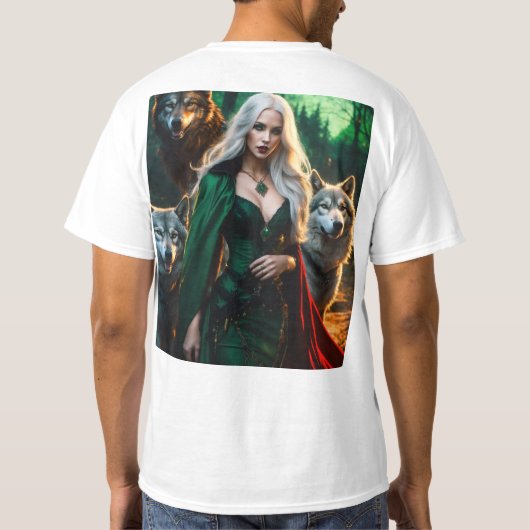 Moonlit Howl: Wolf familie T-shirt Collectie (Achterkant)