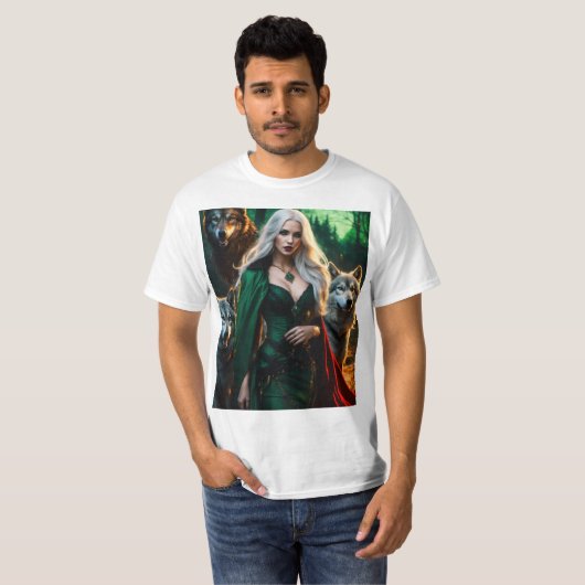 Moonlit Howl: Wolf familie T-shirt Collectie (Voorkant volledig)