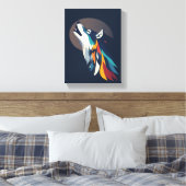 Moonlit Howling Wolf Canvas Afdruk (Insitu (Slaapkamer))