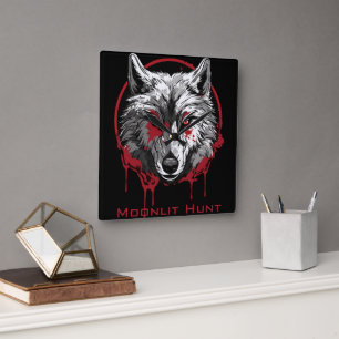 Moonlit Hunt Vierkante Klok