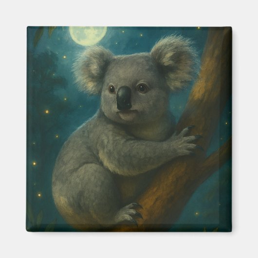 Moonlit Koala Perch Magneet (Voorkant)