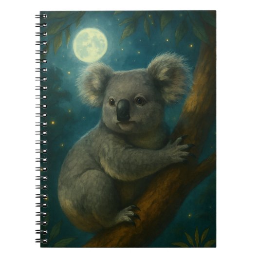 Moonlit Koala Perch Notitieboek (Voorkant)