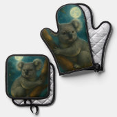 Moonlit Koala Perch Ovenwant & Pannenlap Set (Voorkant / Achterkant)