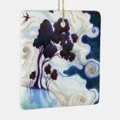 Moonlit konijnen/One Bright Night Keramisch Ornament (Rechts)