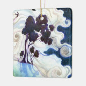 Moonlit konijnen/One Bright Night Keramisch Ornament (Links)