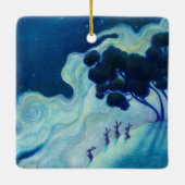 Moonlit konijnen/One Bright Night Keramisch Ornament (Achterkant)