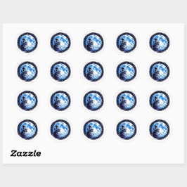 Moonlit Kosmische Reflectie Ronde Sticker