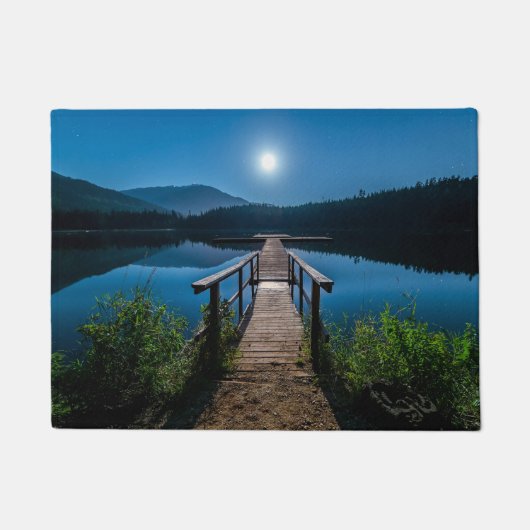 Moonlit Lake Dock Scenic Rug Deurmat (Voorkant)