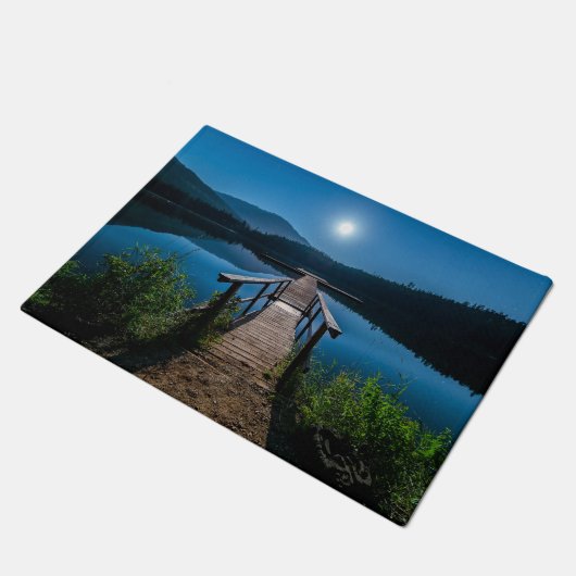 Moonlit Lake Dock Scenic Rug Deurmat (Schuin)