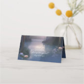 Moonlit Lake Forest Fantasy bruiloft receptie Plaatskaartje (Achterkant)