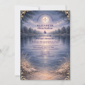 Moonlit Lake Forest Romance Wedding Kaart (Voorkant)