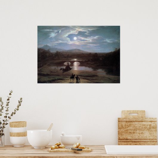 Moonlit Landschap Poster (Keuken)