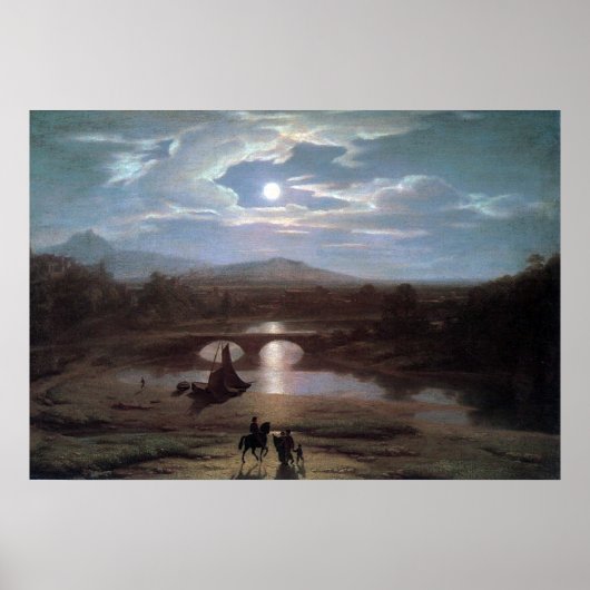 Moonlit Landschap Poster (Voorkant)
