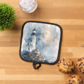 Moonlit Lighthouse aan de Rocky Coastline Pannenlap (Top down)