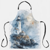 Moonlit Lighthouse aan de Rocky Coastline Schort (Voorkant)